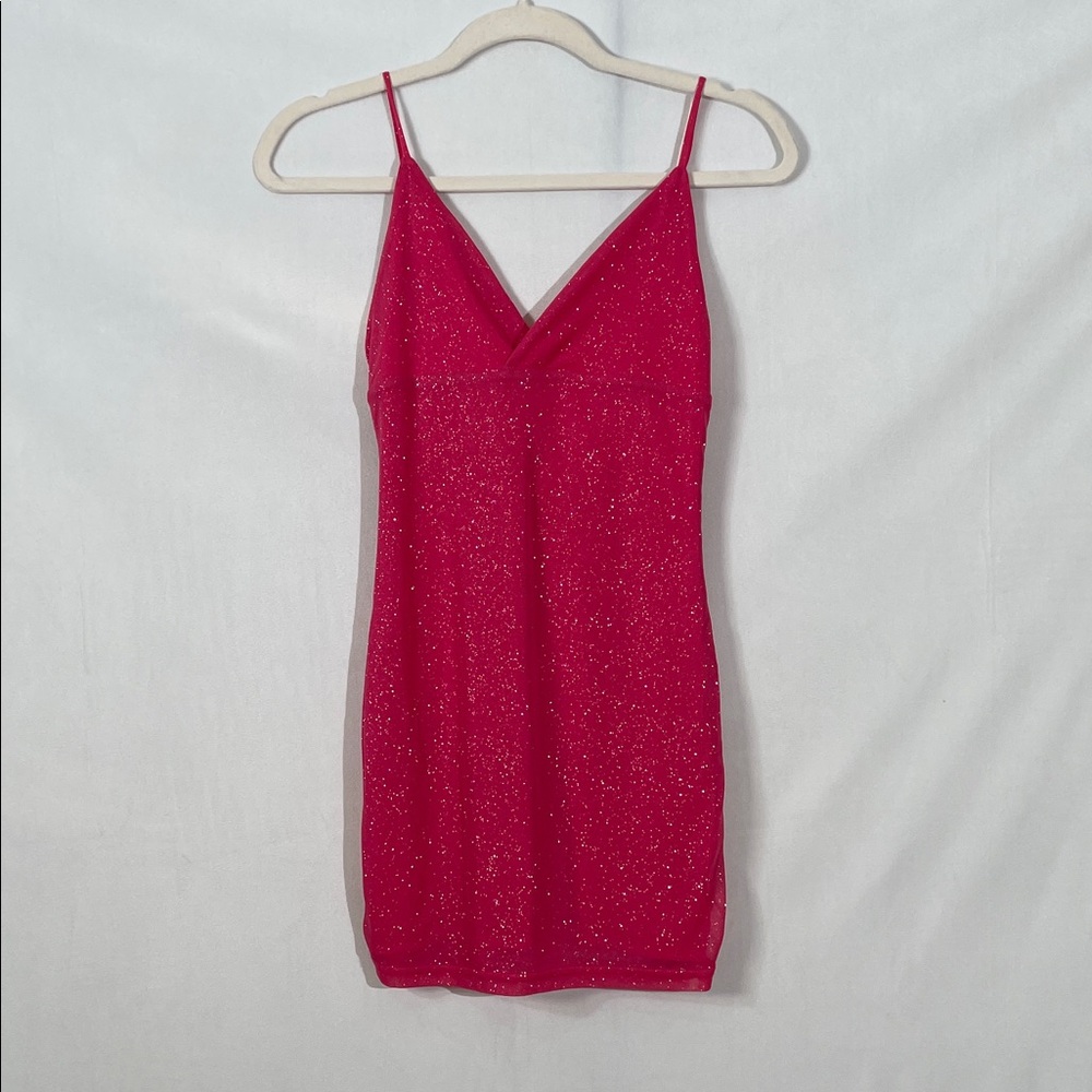 Superdown Pink Sparkly Mini Dress Size S EUC